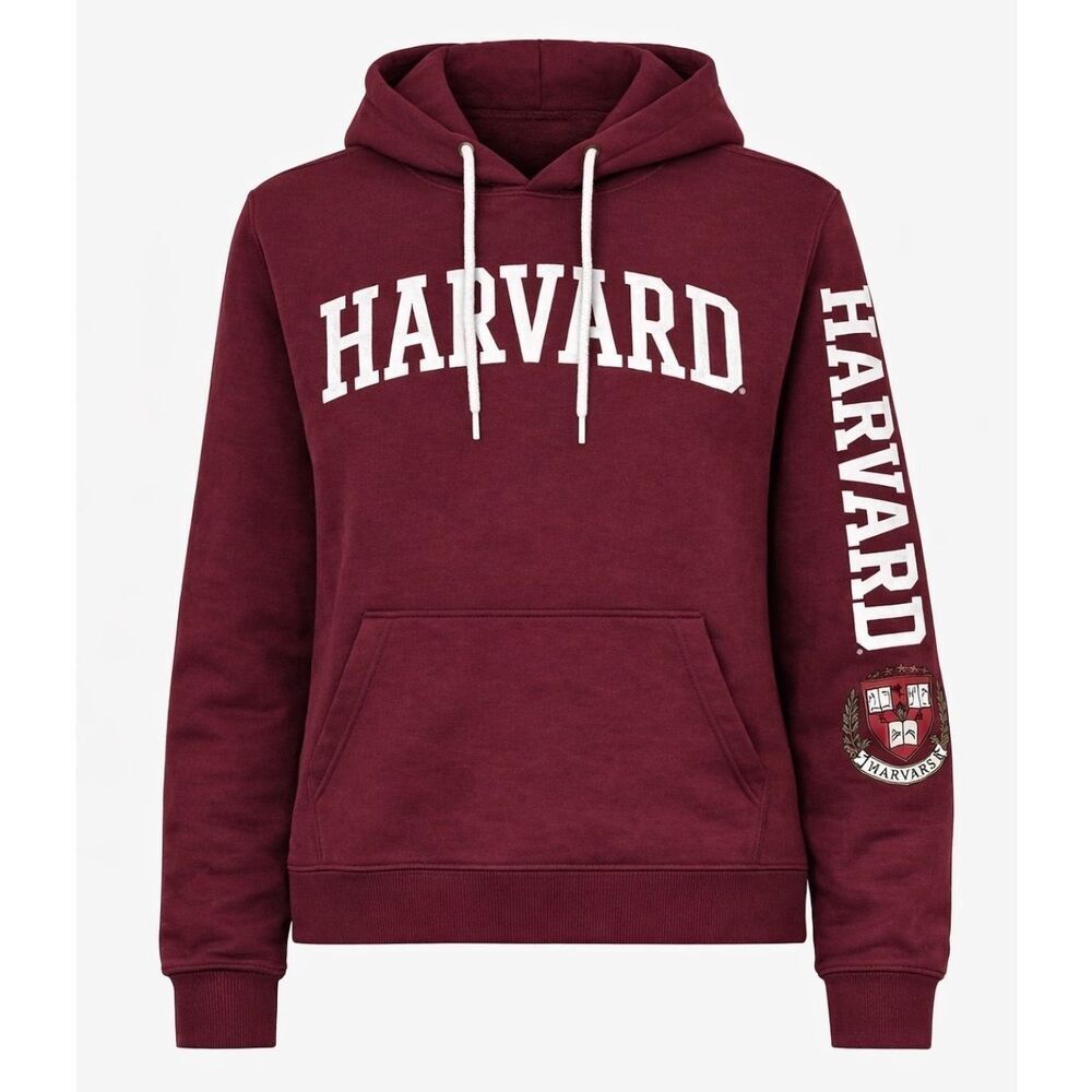 Cold Crush Harvard Hoodie Women Sz S Maroon Pullover College Logo Sweatshirt